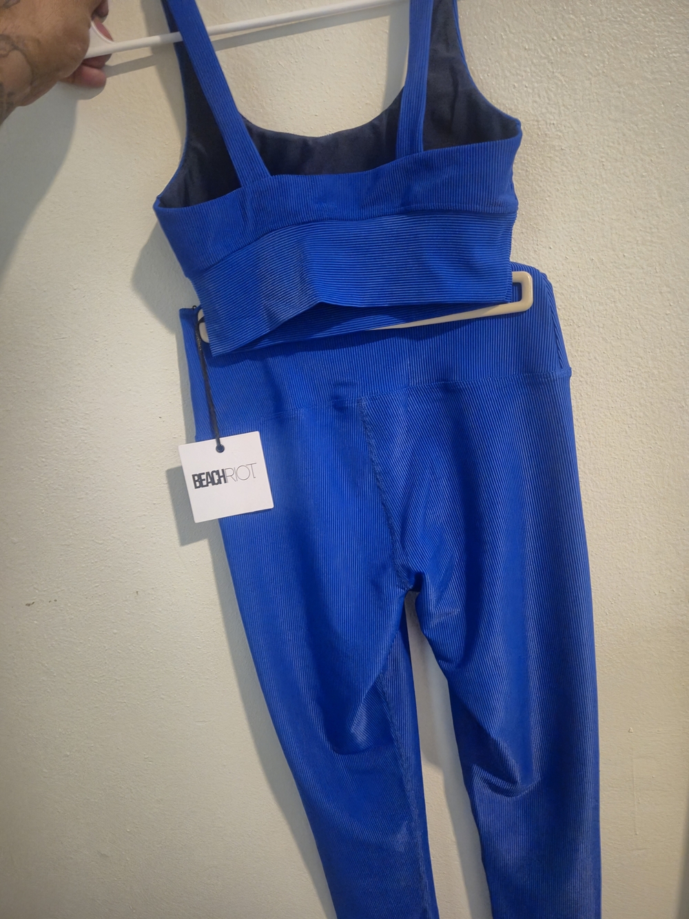 Beach Riot Cobalt Blue Crop Top & High-Waist Leggings Set - Picture 2 of 2